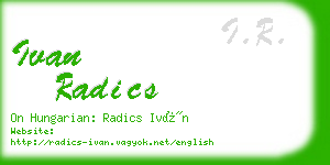 ivan radics business card